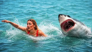 Shark Attack on Fishing Boat | fun made great white shark fish attack film 7