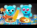SKY Family Eating Convenience Store: FIRE Noodle with Buldak Carbonara Tteokbokki | ASMR