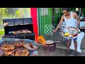 Jamaican Food KING OF JERK CHICKEN Fried Escovitch Fish Out Door Cooking Saint Mary Jamaica