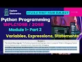 Module 1 Chapter 2 Variables Expressions and Statements VTU 1st sem Python Programming