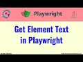 Get Element Text in Playwright Java