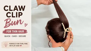 Easy Claw Clip Bun for Thin Hair | Quick Voluminous Updo for fine Hair