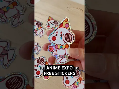 Free sticker at Anime Expo! #animeexpo #snoopy #clown