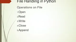 File handling in Python File methods read write tell seek append