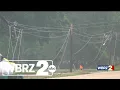 Multiple utility poles broken on Arnold Road DEMCO estimates power will be restored Saturday AM