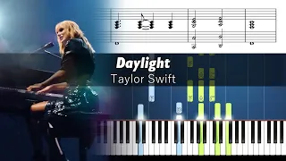 Taylor Swift Daylight Live From Paris Accurate Piano Tutorial With Sheet Music 