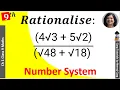 Rationalise the denominator of 4 3 5 2 48 18 4 Root 3 5 Root 2 Upon Root 48 Root 18