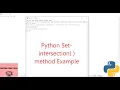 Python Set - intersection method Example