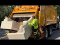Super Fast Heavy Manual Trash Bulk Town of Huntington Heil 5000 Garbage Trucks part 1