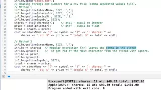 c strings and numbers from a stream