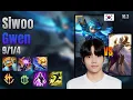 Siwoo Top Gwen vs Kayle lol KR solo rank Full Game 16 3 vs