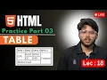 HTML Table Practice Part 03 Hindi Tutorial for Beginners study with engineers