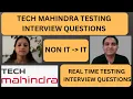 Tech Mahindra Testing Interview Questions Tech Mahindra Testing Interview