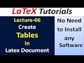 LaTeX Tutorials Part 06 Create Tables in Latex Document
