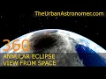 Annular Solar Eclipse June 21 2020 - 360 Degree View from Space Simulation