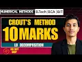 crout s method in numerical analysis Numerical Methods