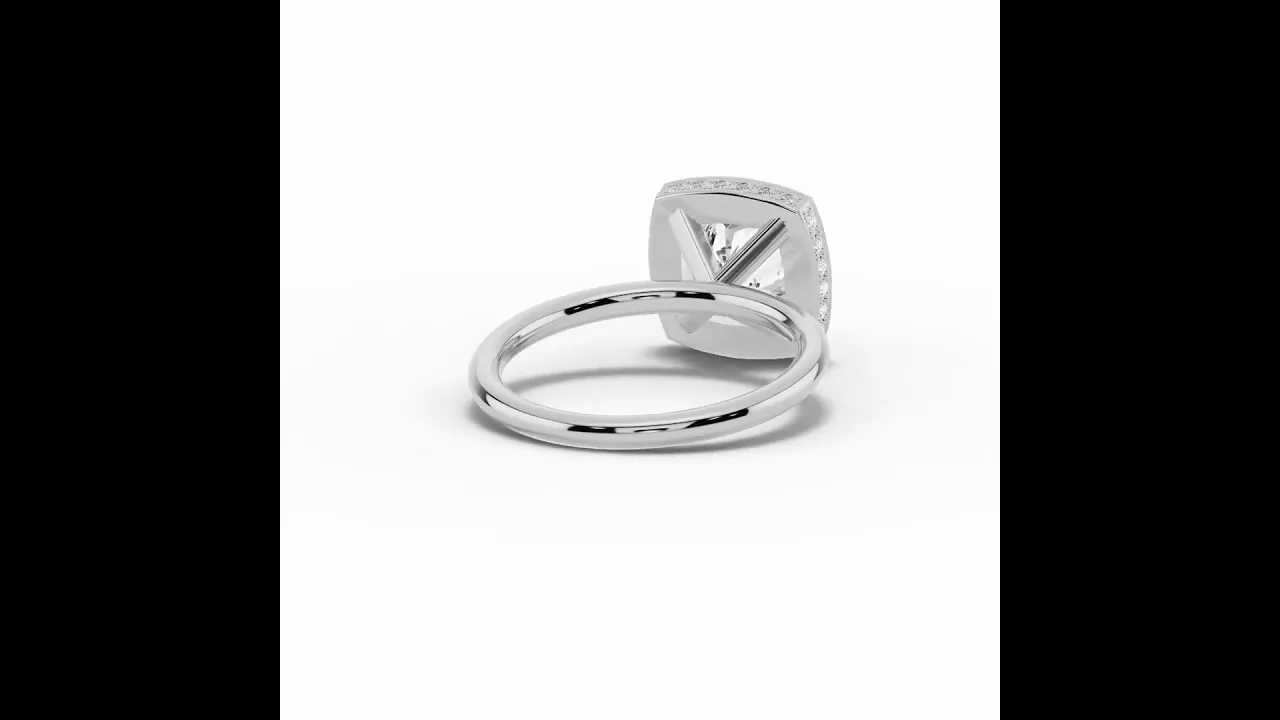 Cushion Nova Halo Engagement Ring