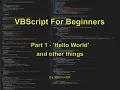 VBScript for Beginners - Part 1