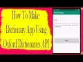 Dictionary App Using Oxford Dictionaries API Part 2 Android App Development
