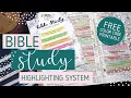EASY BIBLE STUDY HIGHLIGHTING SYSTEM FREE bible color coding guide How I Study My Bible