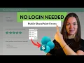 SharePoint Public Forms Collect Data From External Users Without a License
