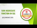 What is sum aggregate function in sql Learnomate Technologies