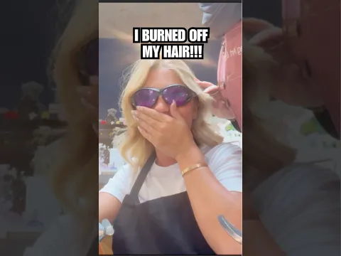 I BURNED MY HAIR OFF!! Full video out now! #shorts #funny #vlog