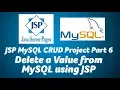 Delete a Value from MySQL using JSP-JSP MySQL CRUD Project-Part 6