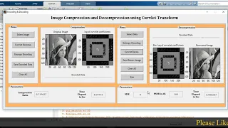 MATLAB code of Image Compression using Curvelet Transform