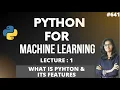 Python for ml Part 01 Machine learning full course Machine learning Tutorial ML for beginners
