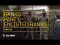 What are the U S Army Enlisted ranks Army 101 U S Army