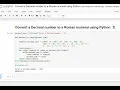 Day 140 Convert a Decimal number to a Roman numeral using Python