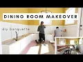 EXTREME DINING ROOM MAKEOVER DIY Built In Banquette With Storage budget friendly dining room
