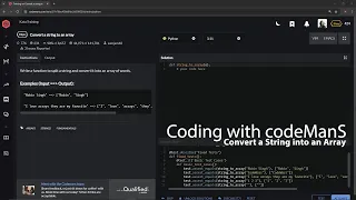 Codewars Python 8 kyu Convert a String into an Array