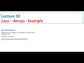 Lecture 59 Java Array Example - Reversing an Array