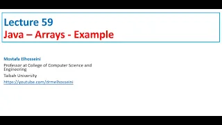 Lecture 59 Java Array Example - Reversing an Array