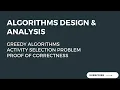 8 2 Proof of Correctness of Greedy Algorithm of Activity Selection Problem