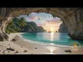 Hidden Tropical Beach Cave Ambience 🌅🏝️ | Gentle Ocean Waves & Paradise Sounds for Deep Relaxation