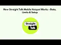 How Straight Talk Mobile Hotspot Works - Data Limits Setup