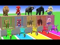 Lagu Long Slide Game with Cow Elephant Gorilla Hippopotamus Tiger 3d Animal Game Funny 3d Animals