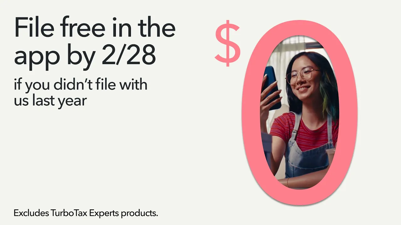 Intuit TurboTax — TurboTax — File Free in the App by 2/28 (YouTube video ad)