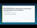 CAEC Mathematics Test Format 42 Questions Calculator Rules and 120 Minutes