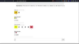 Visualize Leetcode 167 Two Sum II - Input Array Is Sorted Visualization Javascript solution
