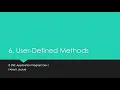 IS250 Lecture 6 User-Defined Methods Zybooks