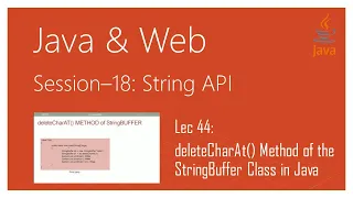 String API in Java deleteCharAt Method of the StringBuffer Class in Java