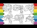 PAW PATROL VEHICLES Coloring Pages for Kids How to Color All Paw Patrol and All their Vehicles