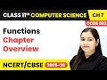 Functions - Chapter Overview Class 11 Computer Science Chapter 7 CBSE 2025-26