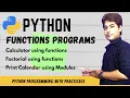Program Using User Defined FUNCTIONS Python Tutorial Programming in python