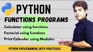 Program Using User Defined FUNCTIONS Python Tutorial Programming in python