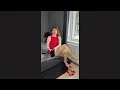 Wearing black pantyhose with red hearts and trying on Falke and Calzedonia pantyhose - KittyAstrakan